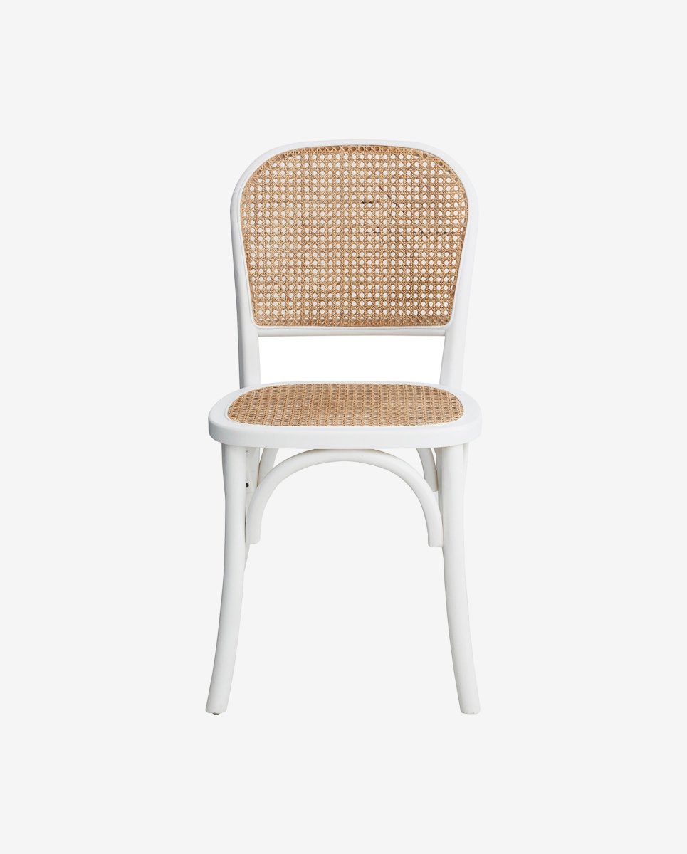 WICKY spisebordsstol med flet - hvid/natur - naordal.com